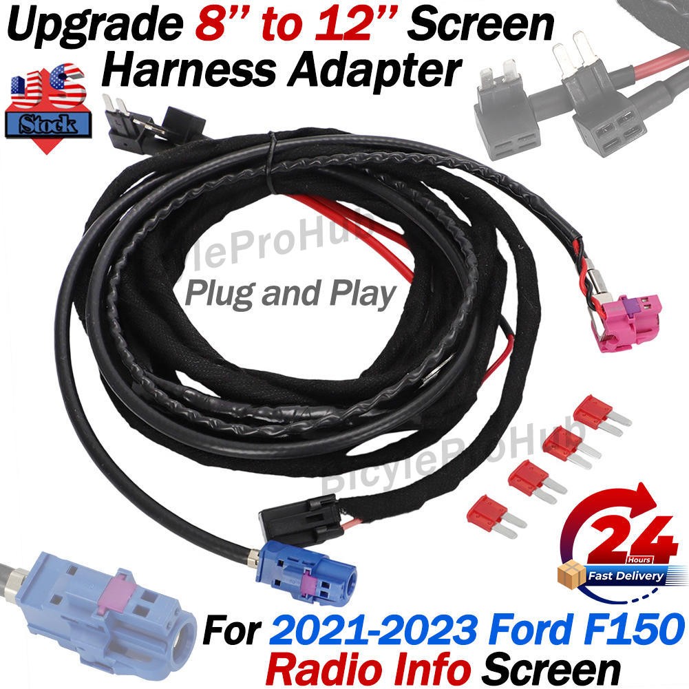 For 2021-23 Ford F-150 Radio Info Screen HARNESS ADAPTER 8” to 12” ML3Z-14D202-B