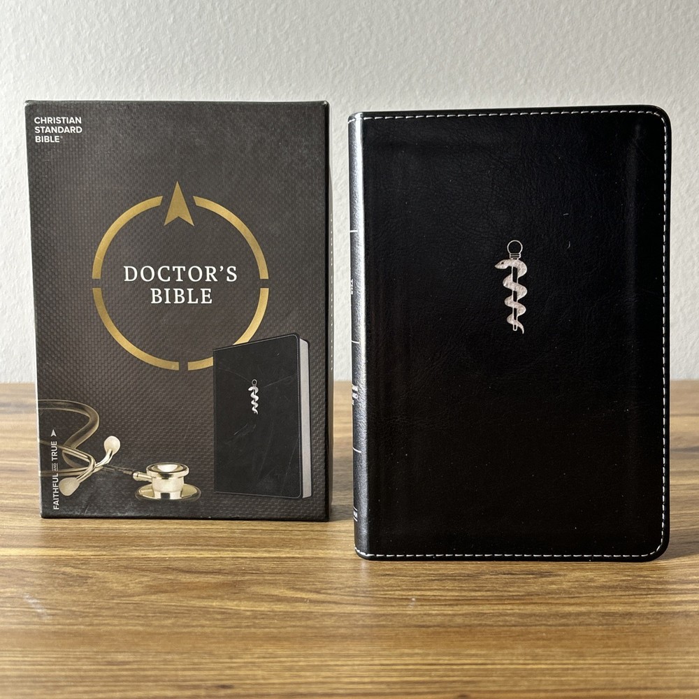 Doctor's Bible CSB Bibles by Holman Faithful & True Black Leather w/ Devotions