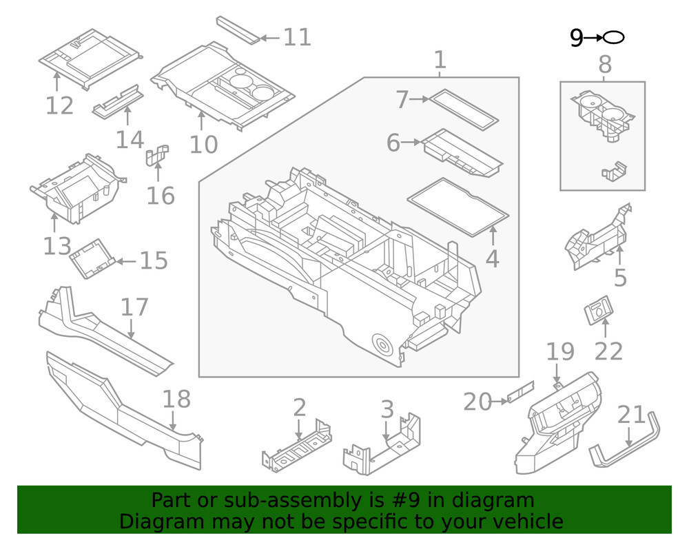 Genuine Ford Cup Holder Insert ML3Z1513562AA