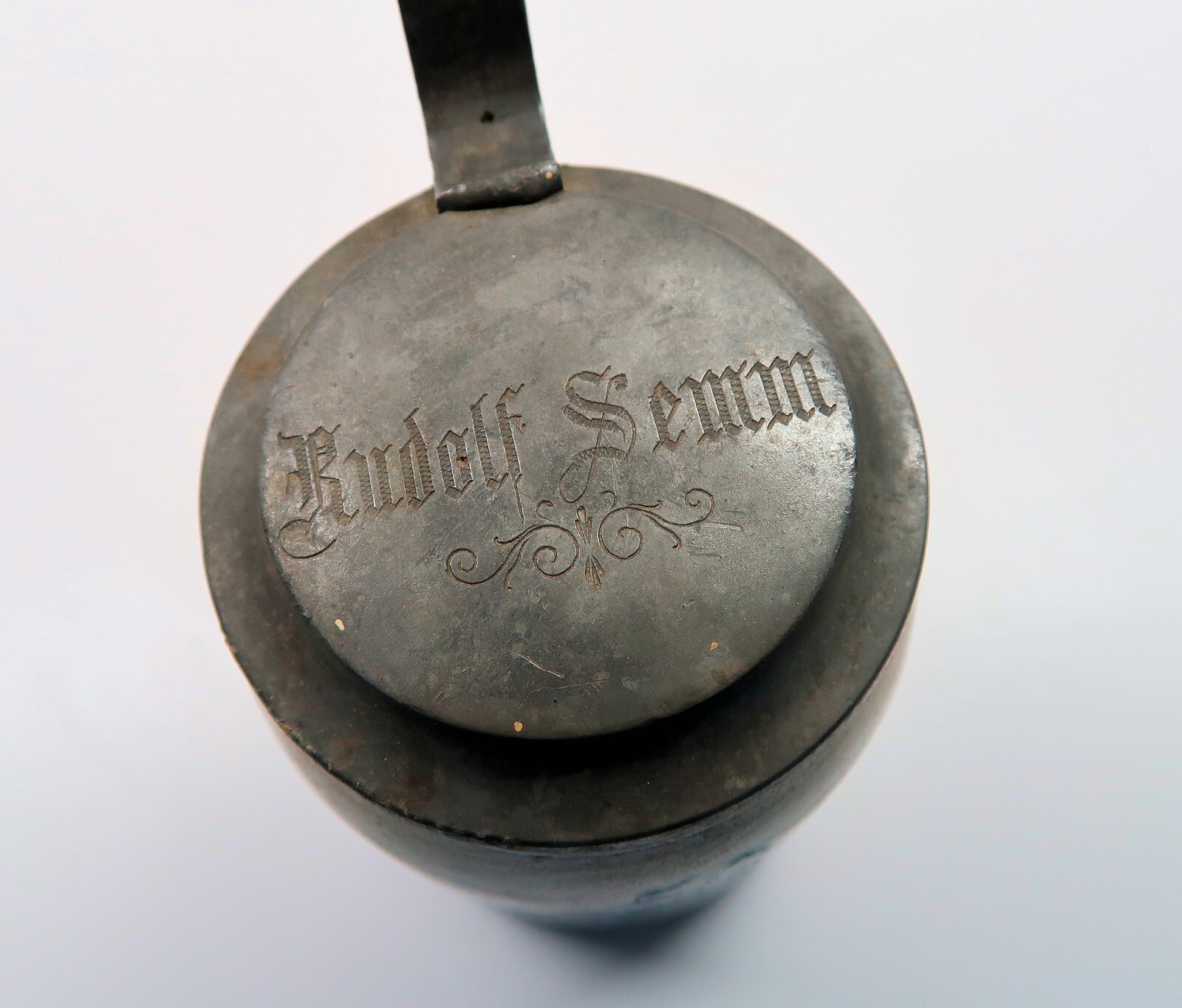 WW1 Imperial German 50 year service stein beer mug glass named veteran estate