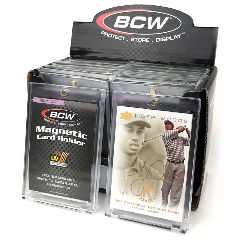 5 BCW 180 Point UV Protected Magnetic Thick Trading Card Holders