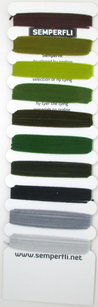 Fly tying SUEDE CHENILLE MIXED CARD SEMPERFLI,, multicard