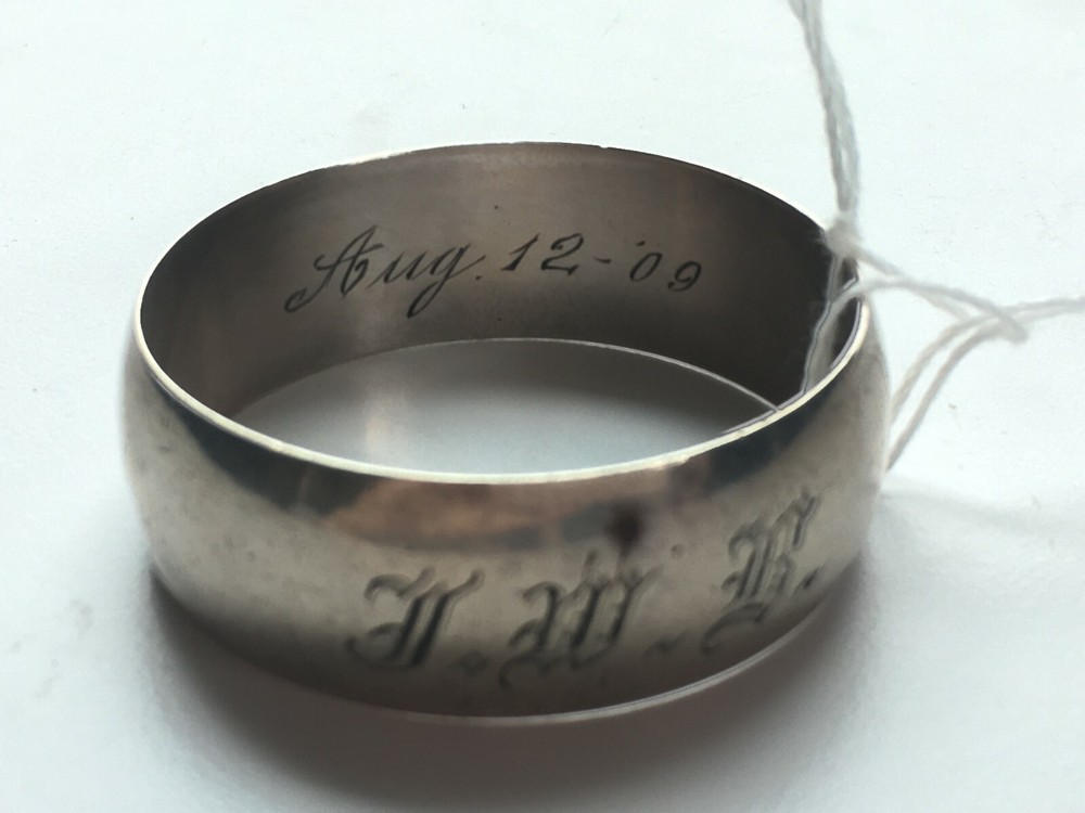 Napkin Ring #E Monogrammed EMP and August 12th 1909 Sterling Silver