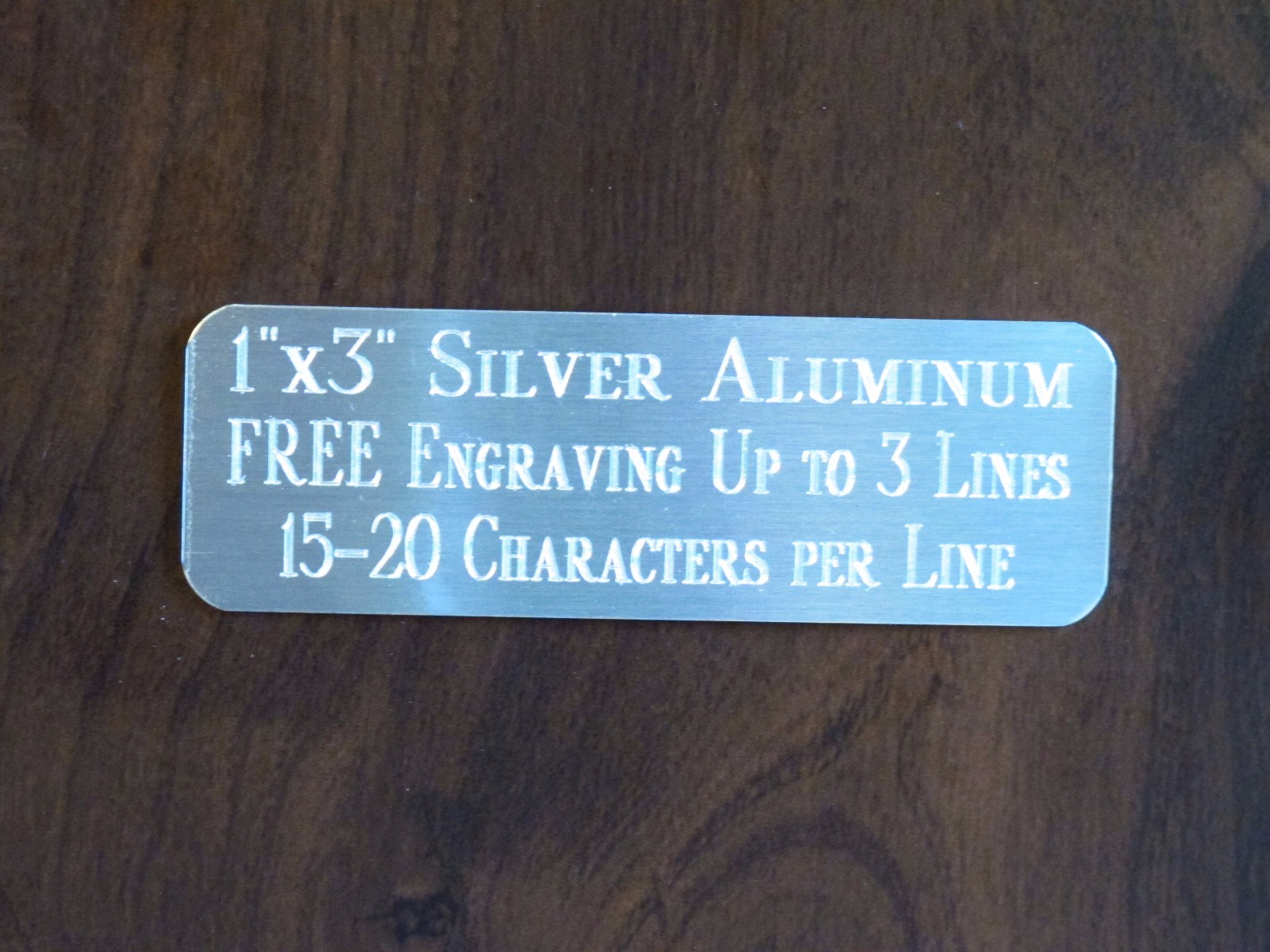 1"x3" SILVER NAME PLATE ART-TROPHIES-GIFT-TAXIDERMY-FLAG CASE FREE ENGRAVED
