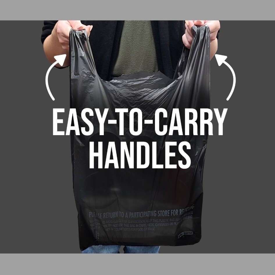 Black T-Shirt Carryout Bags 11.5 x 6.5 x 22 1000 ct
