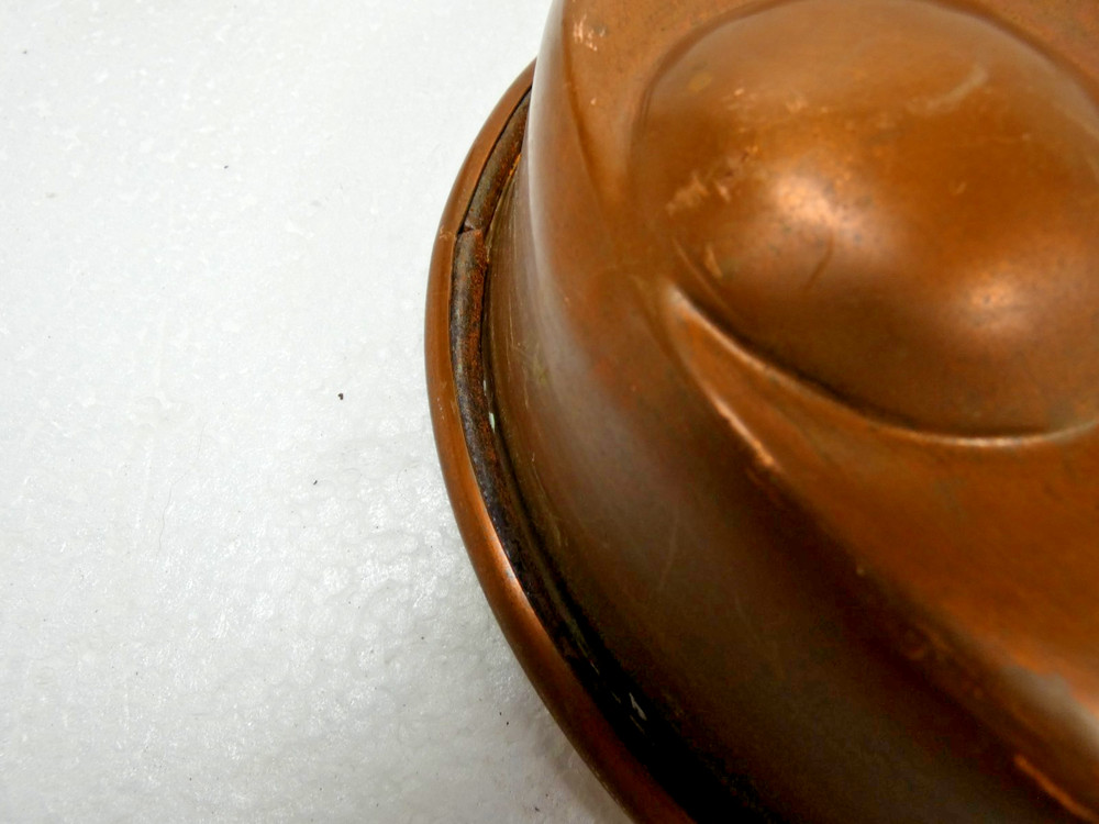 Vintage Tin Lined Egg Copper Poacher Copper Ring 10" Diameter
