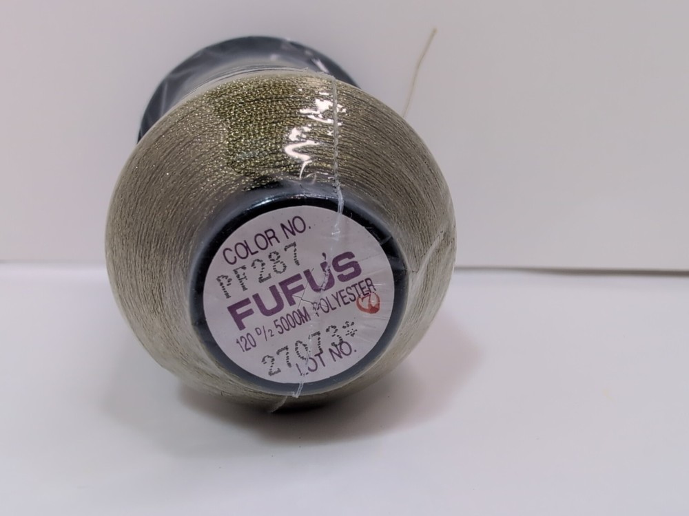 Fufus Chartreuse 5000m Polyester Thread Cone Color # PF287 Lot # 27073