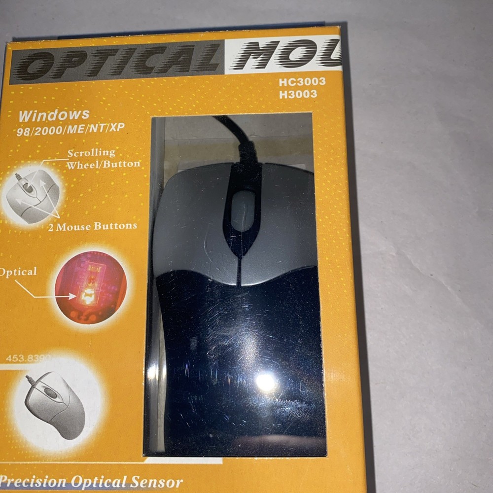 ADESSO Optical Computer Mouse HC3003 H3003 Wired USB Connection NEW in Package!