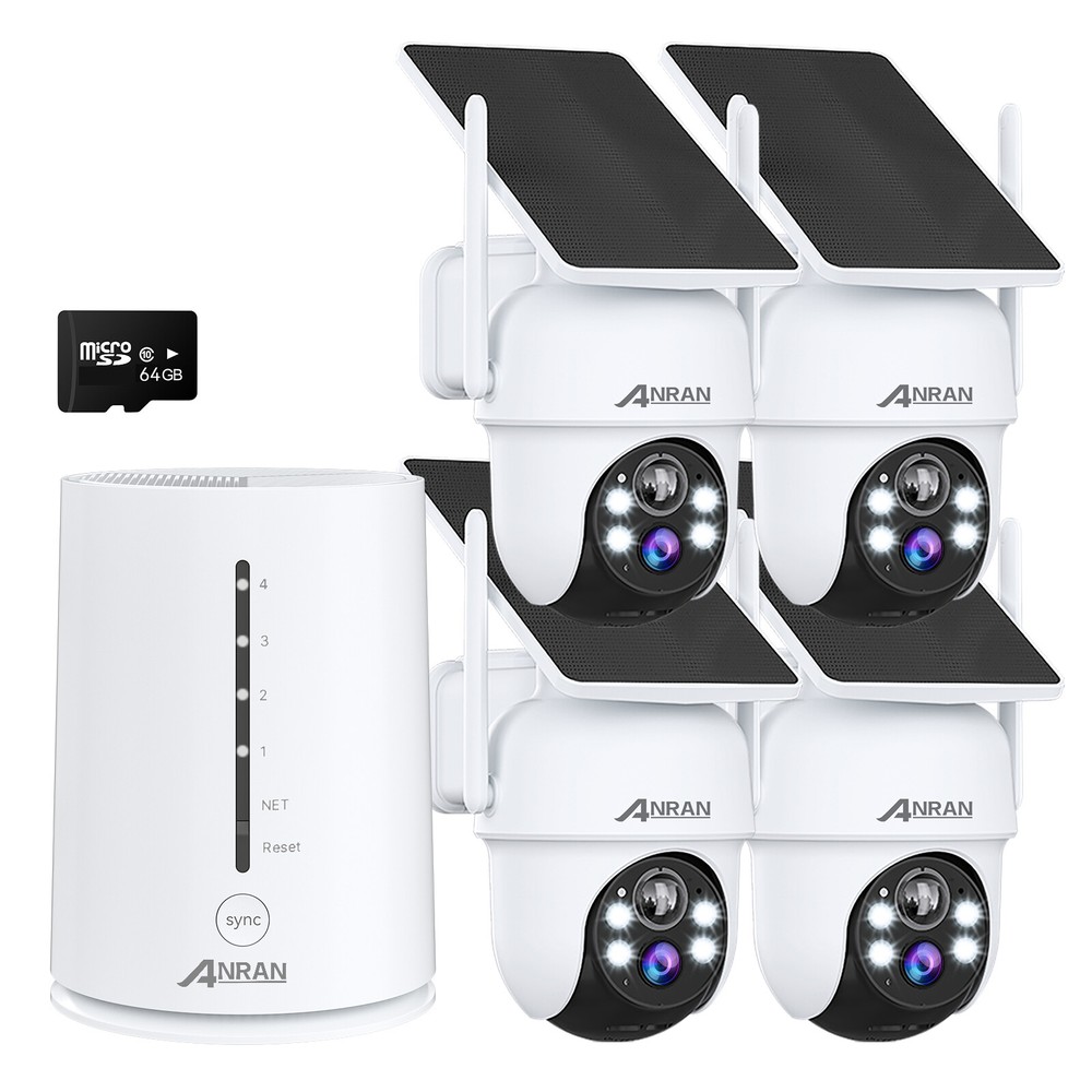 ANRAN Wireless Outdoor Security Camera System Solar Battery Powered WIFI Audio