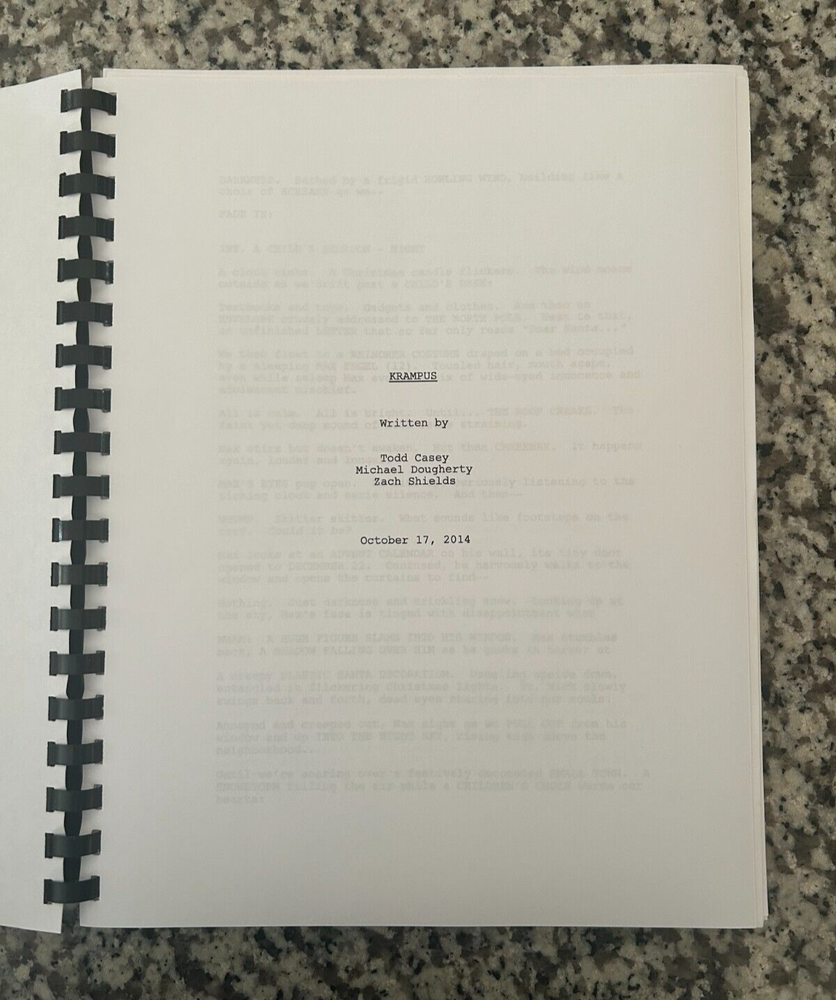Krampus Horror Movie Script Reprint Full Screenplay Script