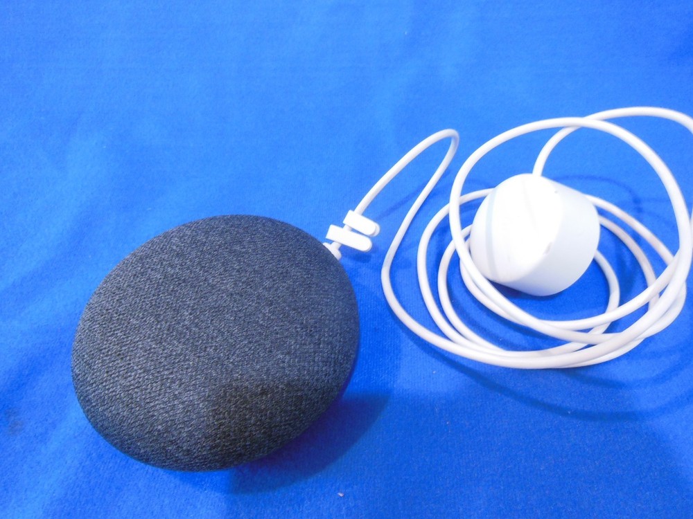 Google HOA Mini Smart Speaker Charcoal with power supply