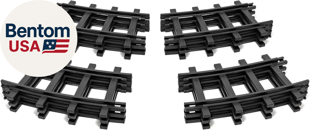 Ready-To-Play 12-Piece Curved Black Plastic Track Pack