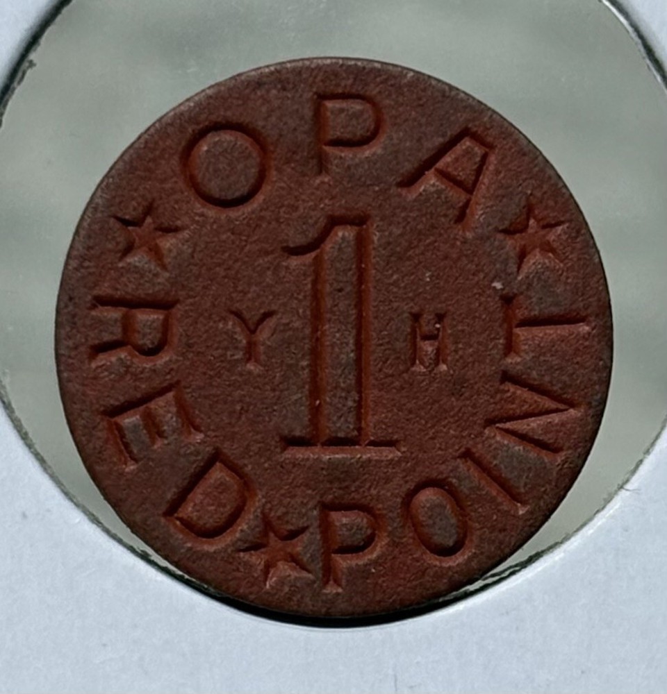 Opa Red Point YH WWII US Ration Token