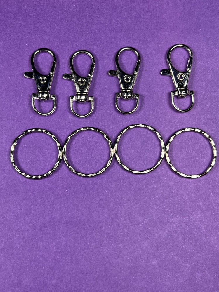 8 Swivel Lobster Snap clasp with Split Key Ring Keychain
