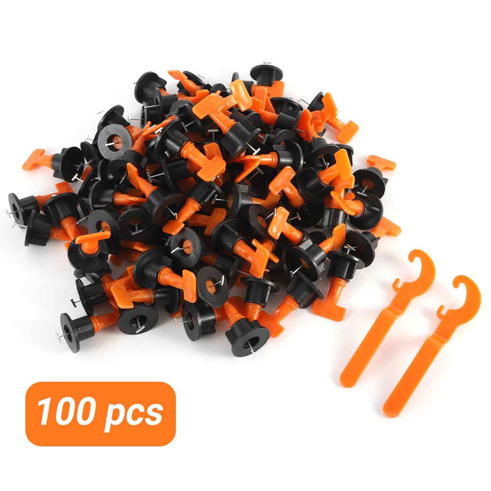 100 Tile Leveling System Kit Reusable Flat Ceramic T-Lock Locator Spacer Tool ZS
