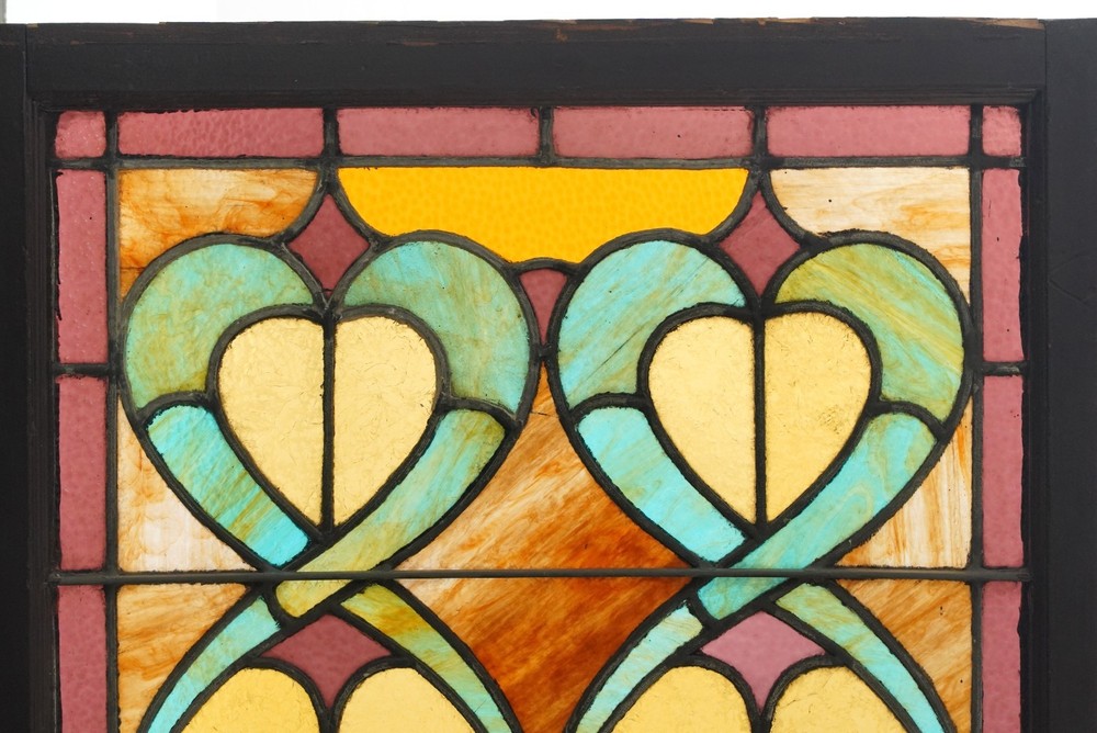 1900s Rectangular Leaded Stained Glass Church Window - R289848