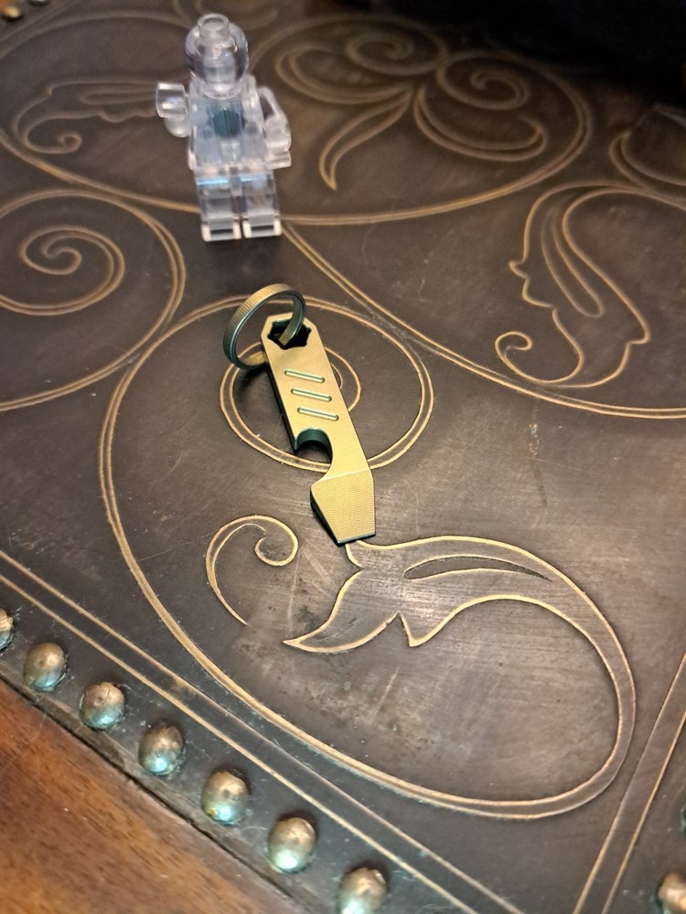 Mini EDC Anodized Gold Titanium Keychain Bottle Opener