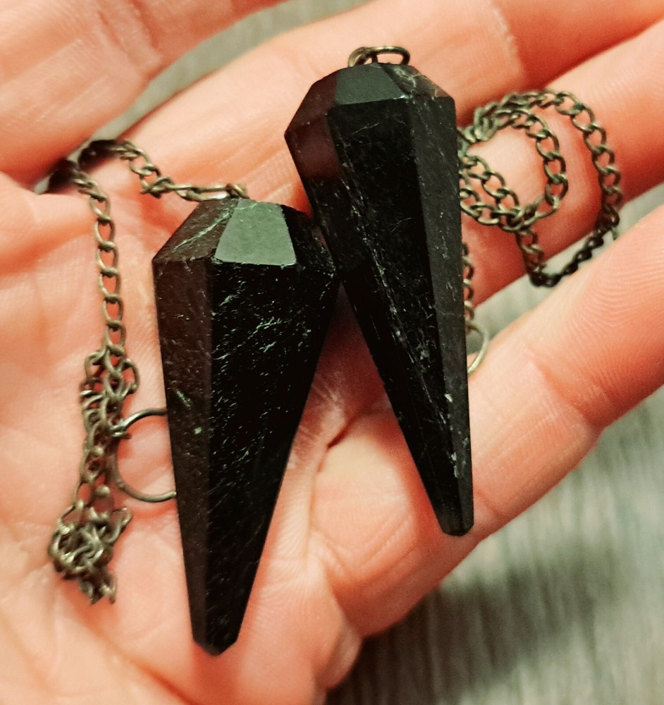 ⭐️Two Schorl (Black Tourmaline) Pendulums w/Chains⭐️