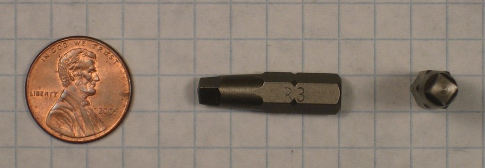 ADVANCE #29-051 1/4" HEX SHANK INSERT SCREWDRIVER BITS, SQUARE DRIVE, #3 TIP