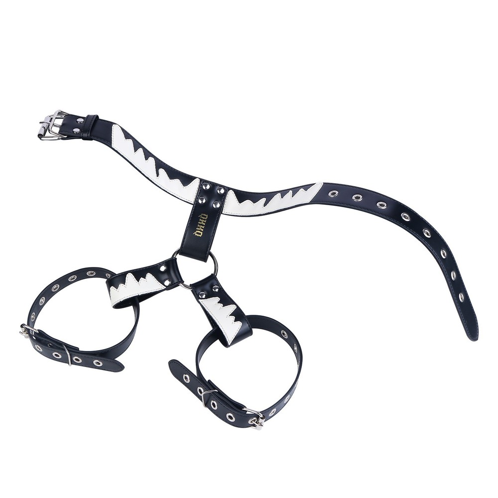 Breast Bondage Harness Device Adjustable PU Leather Restraint for BDSM