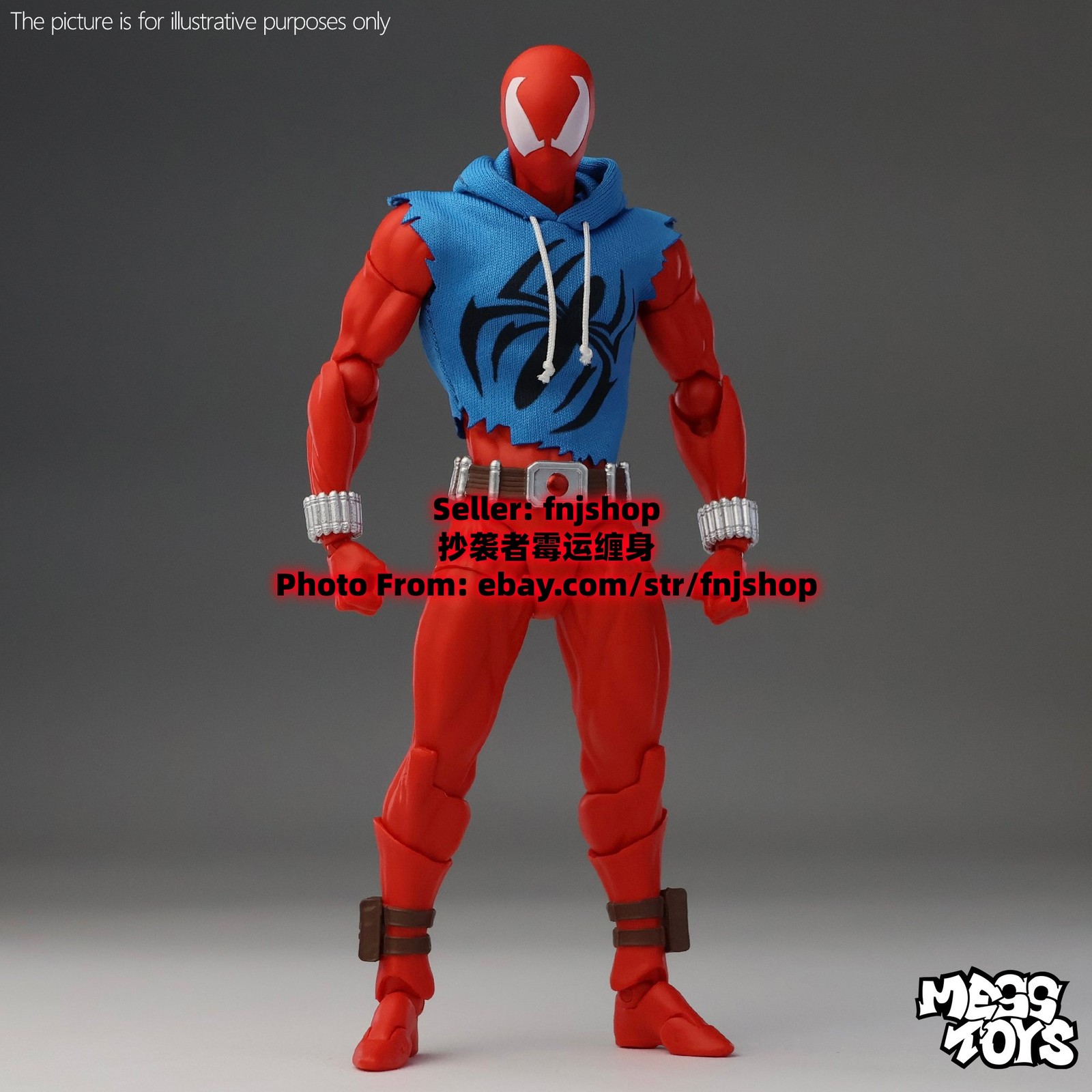 In Stock Hot-New Mess Toys Scarlet Hero Spider-Man Blue Suit 1/12 Action Figure