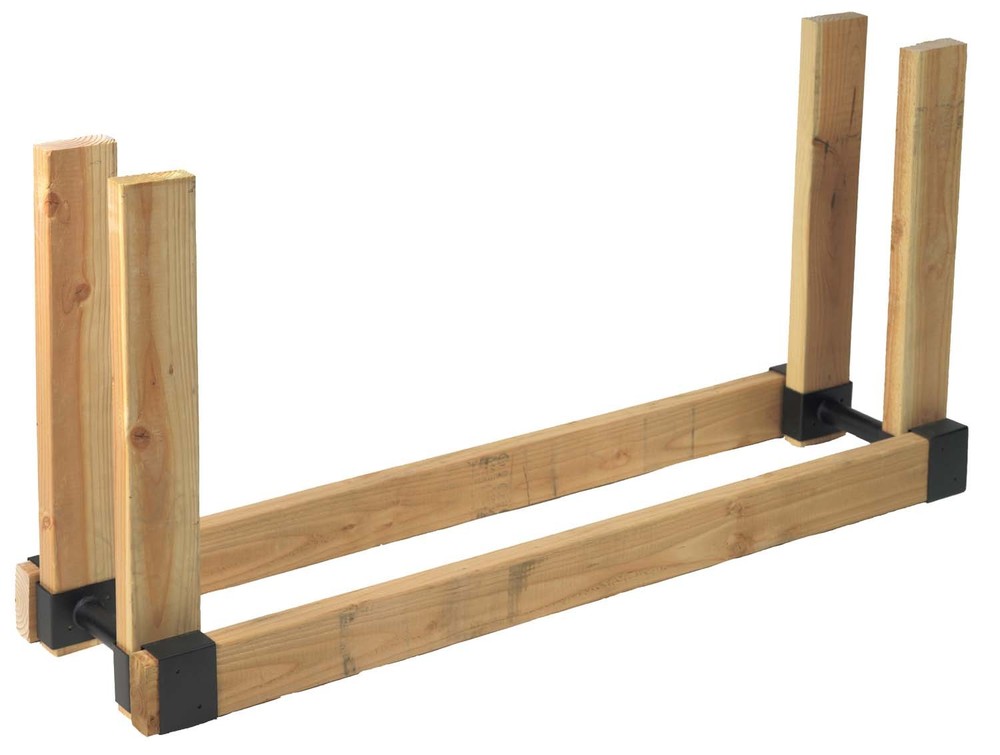 Dagan Pair of Log Brackets, Black