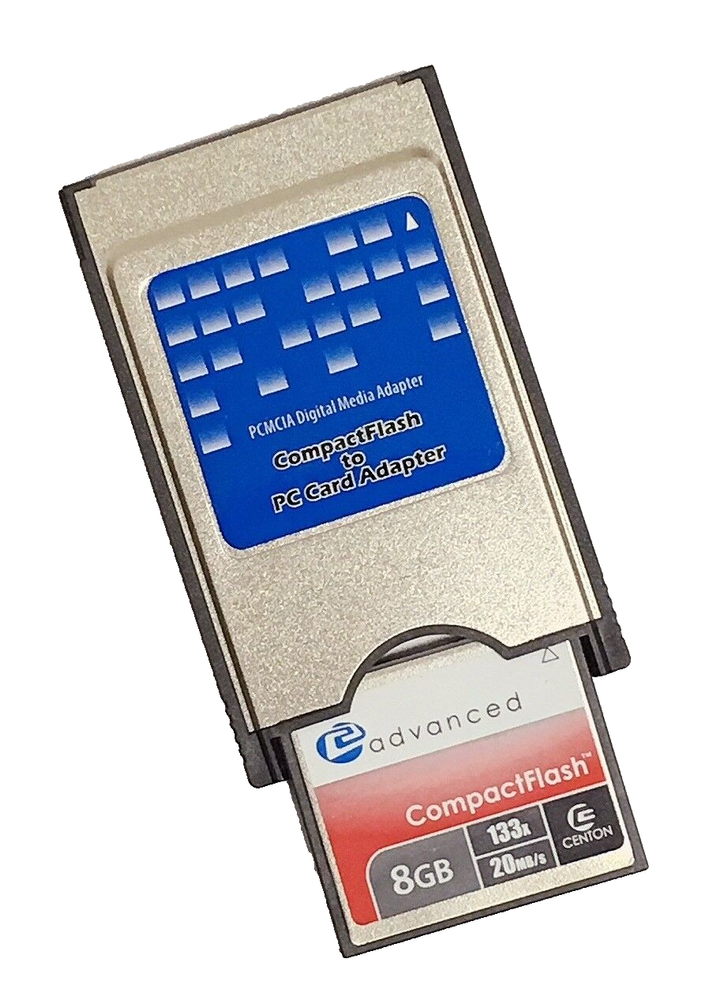 Centon 8GB CF + Compact Flash to PCMCIA PC Card Adapter Reader, ATA Flash