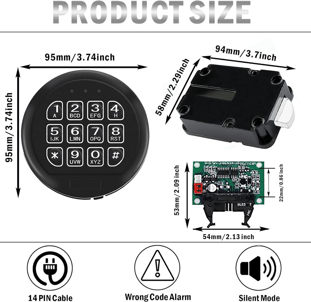 Gun Safe Lock Replacement Electronic Safe Lock Keypad Swingbolt Lock