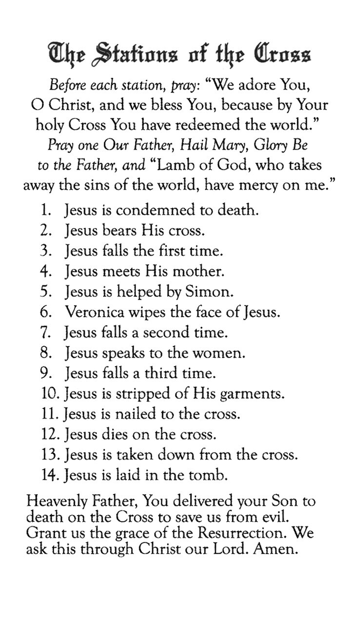 The Stations of the Cross A - Laminated Holy 25 CARDS