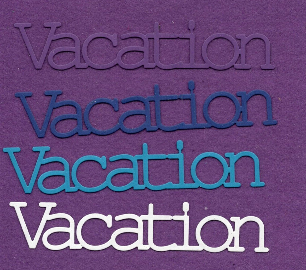 VACATION die cuts scrapbook cards