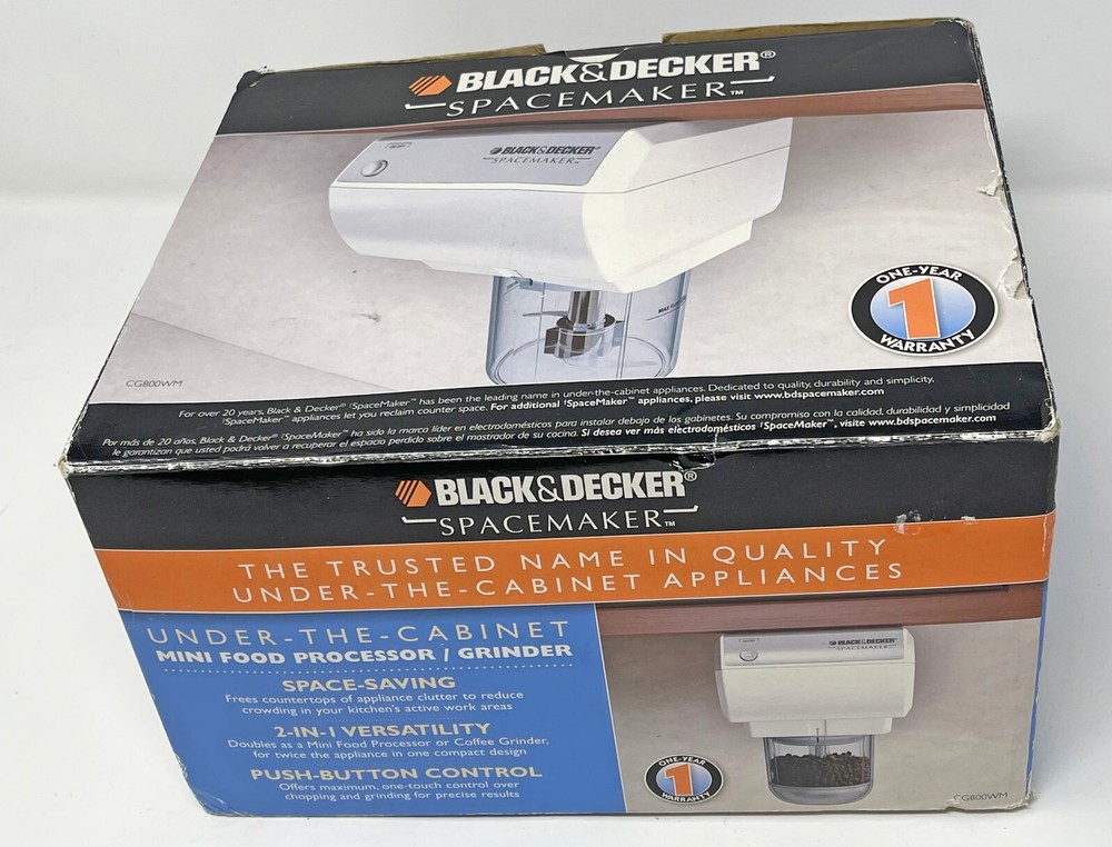 Black & Decker Spacemaker Under Cabinet Food Processor Grinder CG800WM New