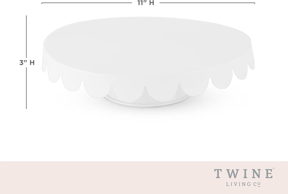 Multi-Functional 11-Inch Cake Stand - Lightweight White Metal Decor Accessory