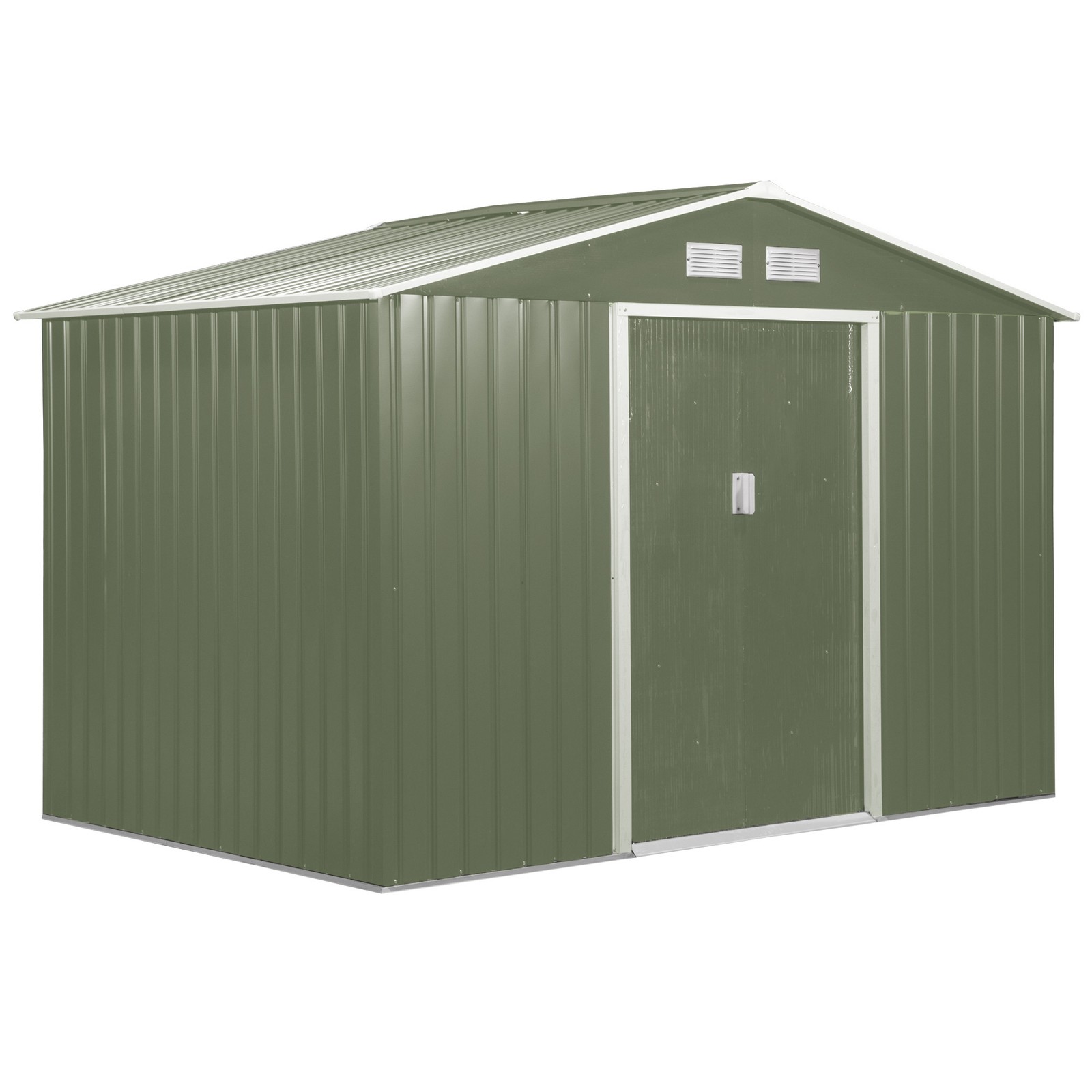 Outdoor Storage Shed 9x6 ft, Metal Garden Shed Double Doors, Weather-Resistant