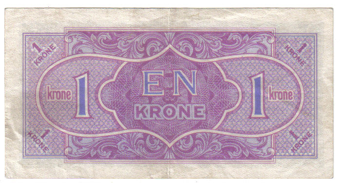 DENMARK 1 KRONE 1945 PICK M 2 LOOK SCANS