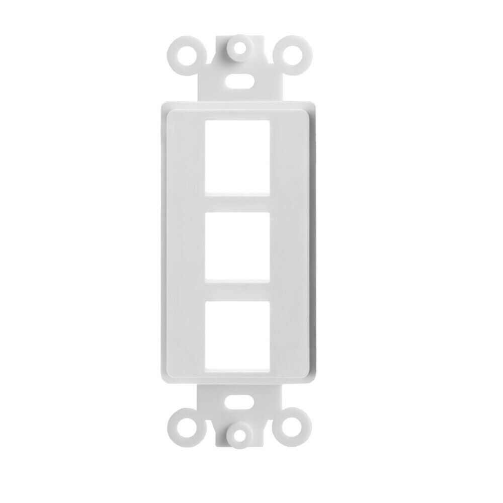 4 Pack Keystone Wall Plate Insert Three Port 3 Hole Jack fits Decora Wallplate