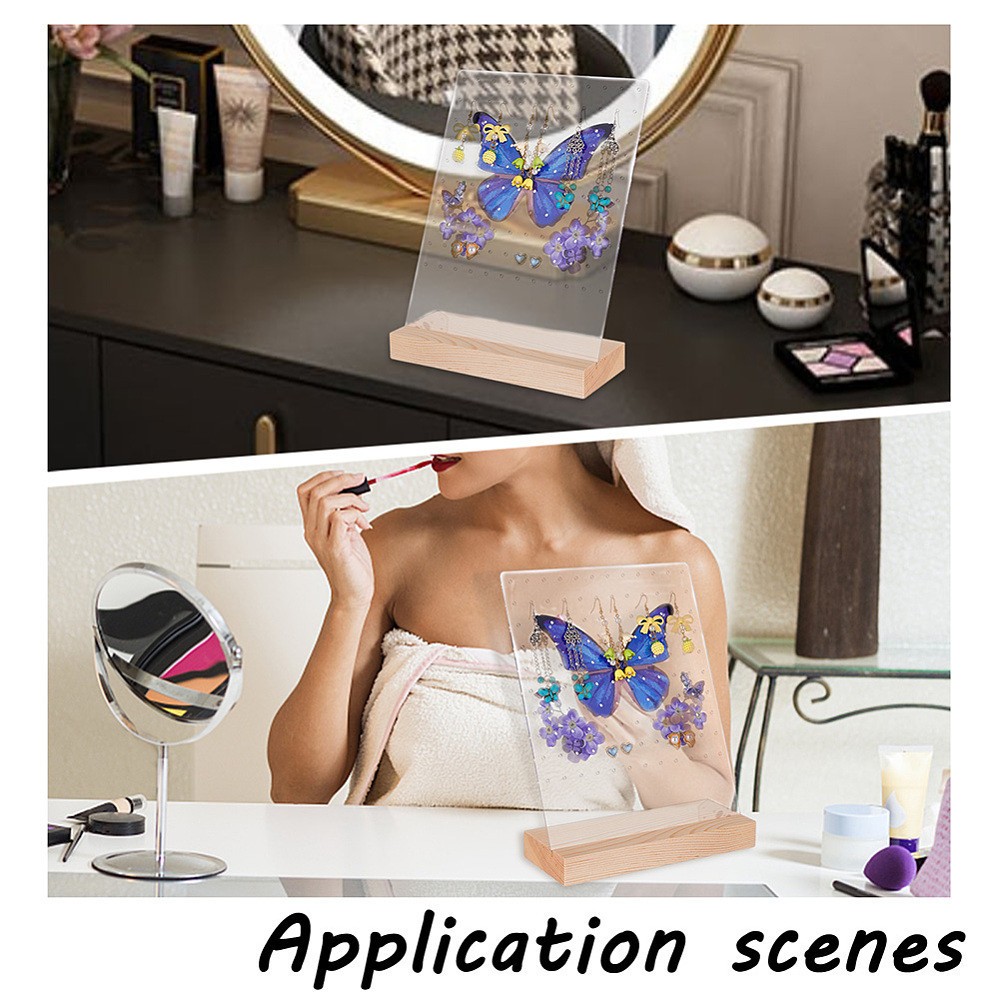 1set Transparent Acrylic Earring Displays Earring Stud Organizer Holder