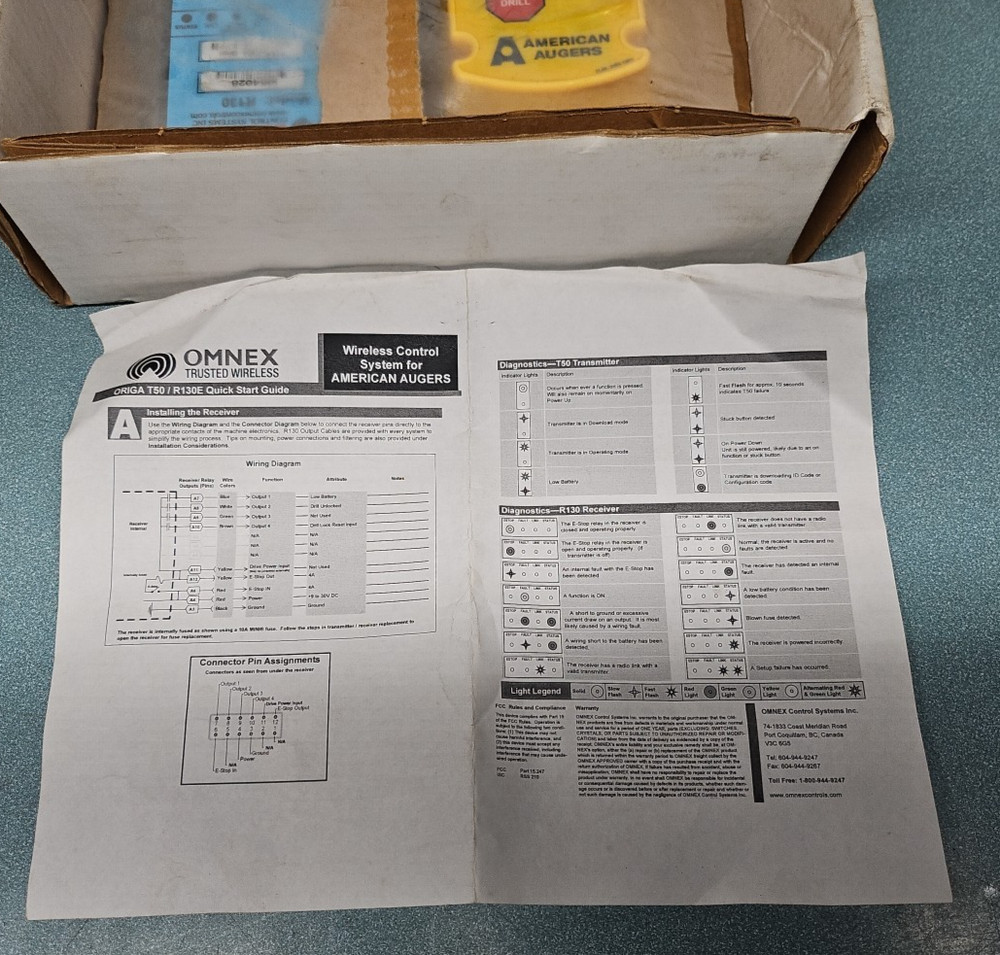 OMNEX T50 / R130E WIRELESS CONTROL SYSTEM