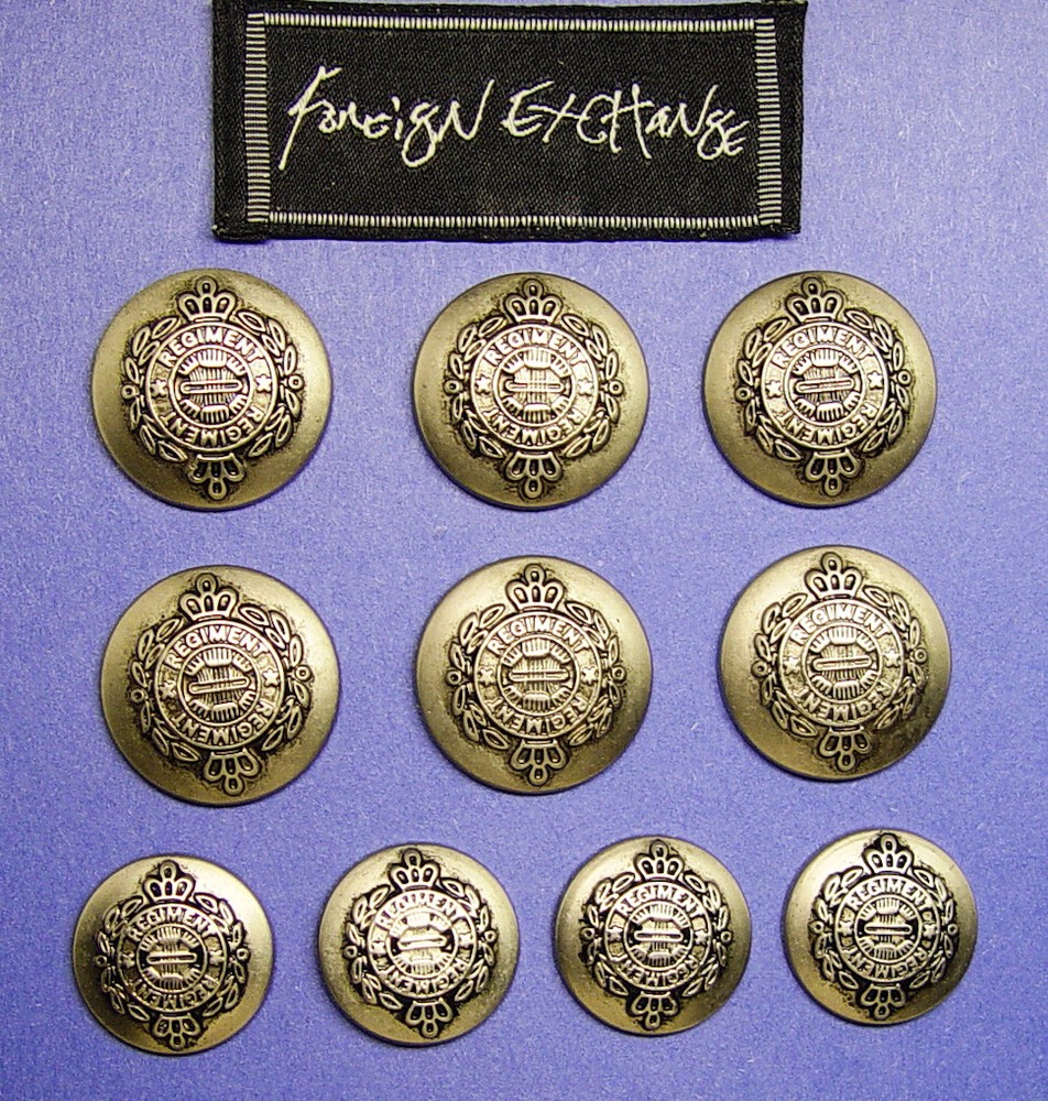 FOREIGN EXCHANGE replacement buttons 10 hard plastic alloy Good Used Condition