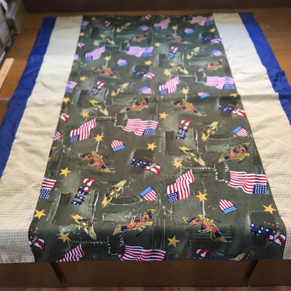 handmade lap quilt.    56 x 44  Patriotic theme.