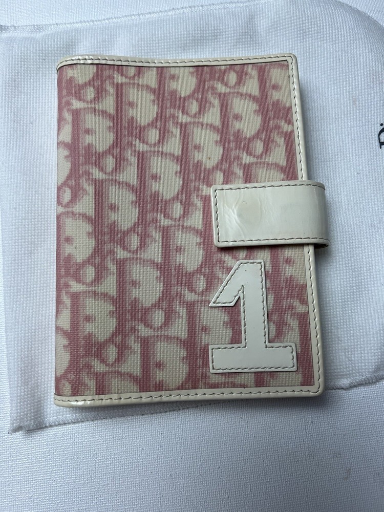 Dior Monogram Trotter Small Ring Agenda Cover Notebook Diary notes pink vintage