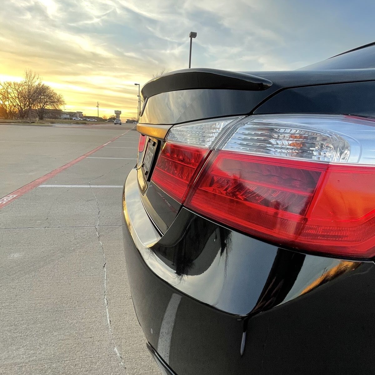 For 2013-2017 Honda Accord 4DR Sedan Painted Glossy Black Trunk Lid Spoiler Wing