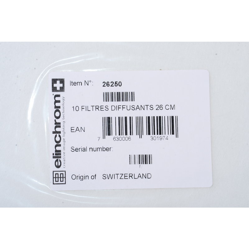Elinchrom E26250 Diffusion Filter 26 Set With 10 Pieces For E26034 Holder -