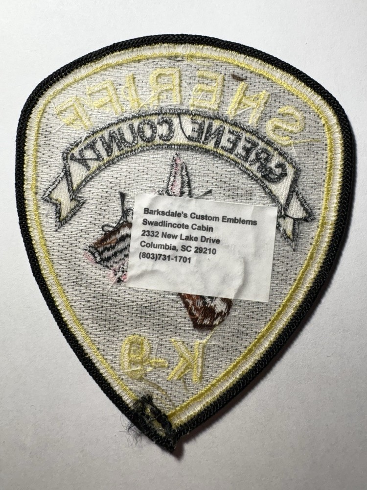 Greene County Georgia Sheriff K9 Patch