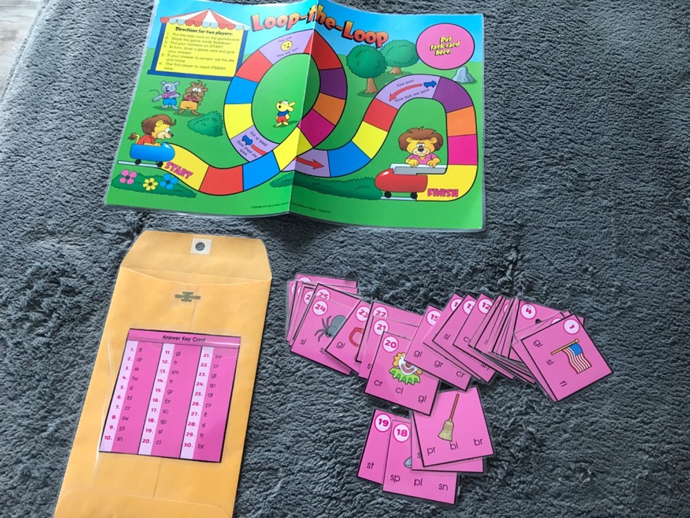 Loop-to-loop! Initial blends language arts teacher game resources 1st grade