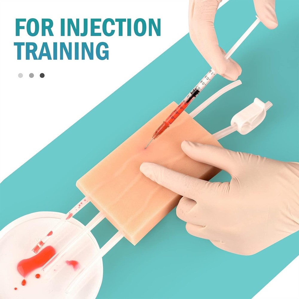 IV Insertion/Injection Training Pad with Simulated Dermatoglyph and Raised Ve...