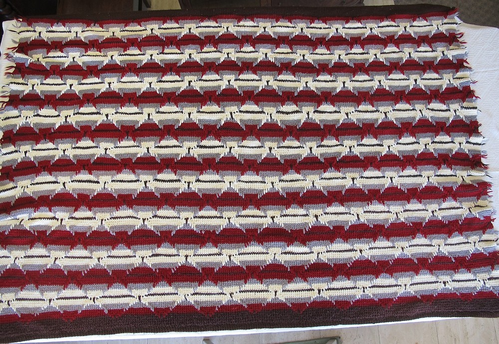Handmade Afghan 72" x 48" Geometric Southwest Pattern