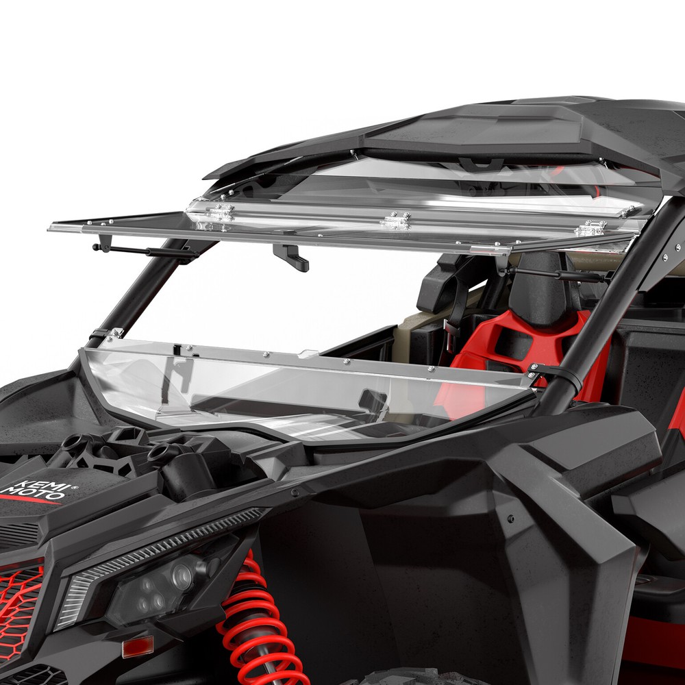For Can-Am Maverick X3 2017- 2023 Flip Front Windshield Scratch Resistant Clear