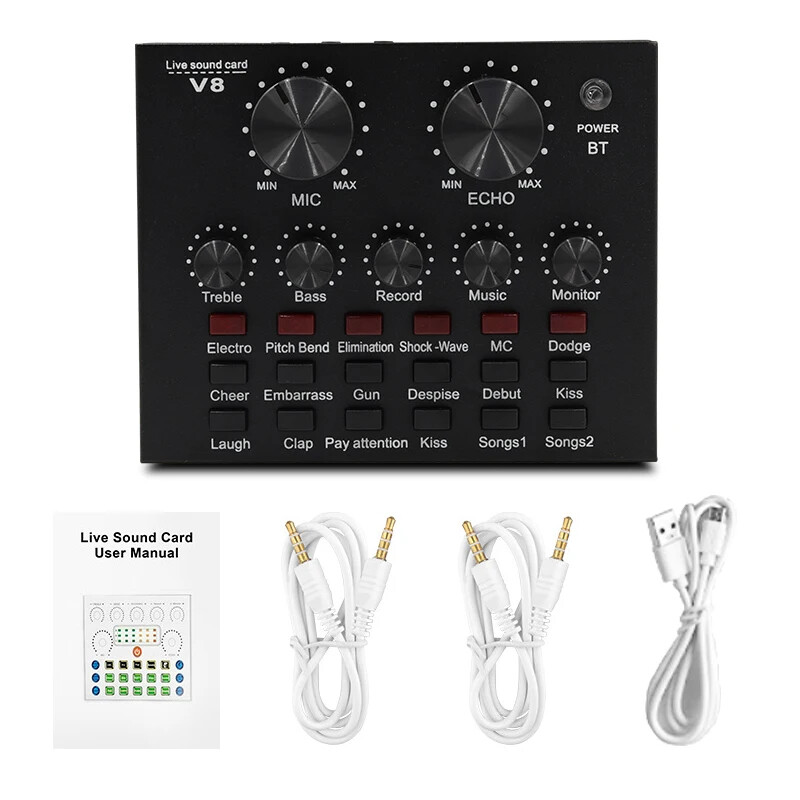 Audio Mixer USB External Headset Microphone Webcast Personal Live Broadcast Card