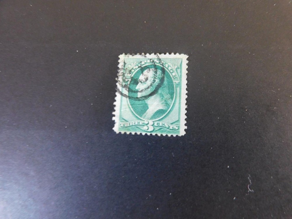 US, 3 CENT BANKNOTE WITH GRILL USED WITH CREASES