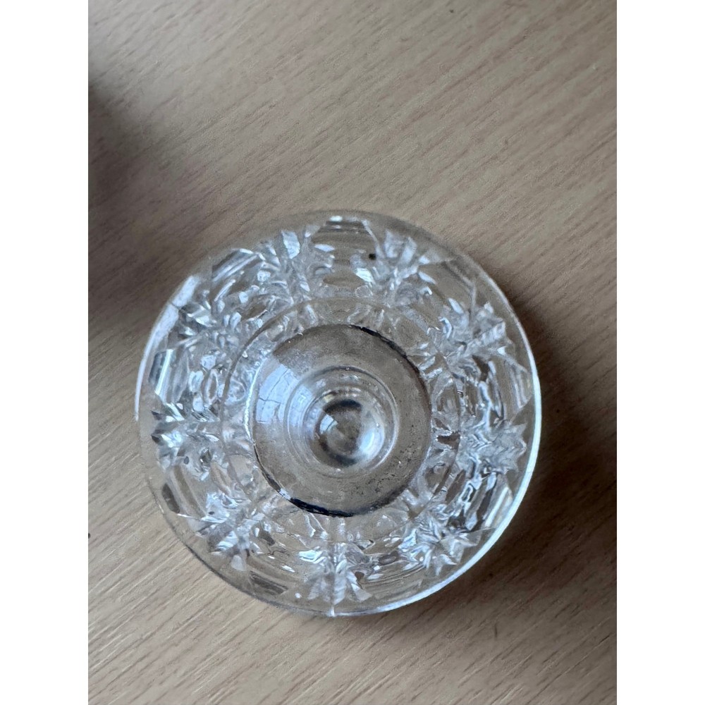 Vintage Clear Depression Glass Lidded Trinket Jar 4.5" Pressed Pattern
